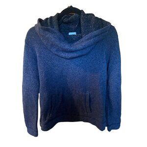 J.Crew Women's Funnel neck Pullover Kangaroo Pocket Charcoal‎ Size S